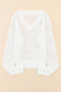 White hollow out knitted loose fit v neck sweater - sweaters & cardigans