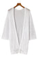 White hollow-out knit kimono lightweight cardigan - black / one size / 100% viscose - outerwear