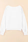 White knitted v neck buttoned cuffs sweater - tops