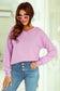 White knitted v neck buttoned cuffs sweater - tops