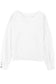 White knitted v neck buttoned cuffs sweater - tops