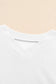 White knitted v neck buttoned cuffs sweater - tops