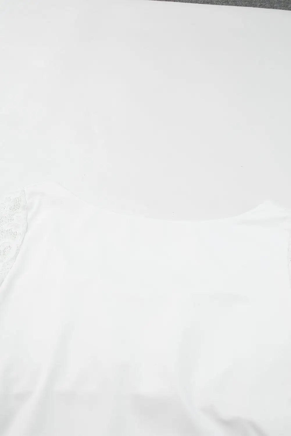 White lace sleeves square neck bodysuit - bodysuits