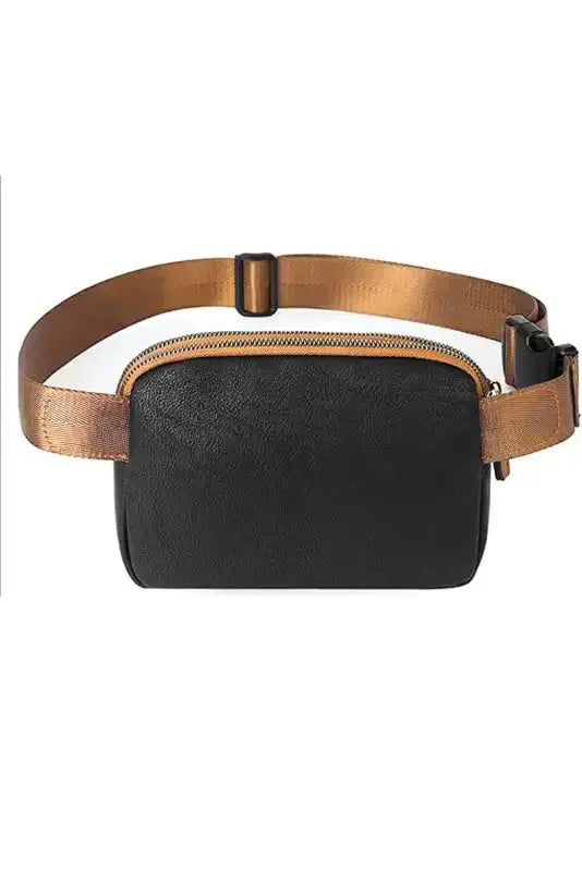 White Leather Color-block Zipped Removable Clip Crossbody Bag - Fashionfitz