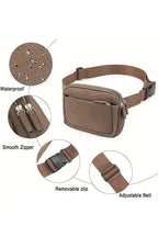 White Leather Color-block Zipped Removable Clip Crossbody Bag - Fashionfitz