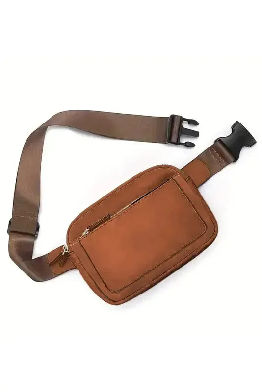 White Leather Color-block Zipped Removable Clip Crossbody Bag - Fashionfitz