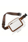 White leather color-block zipped removable clip crossbody bag - bags