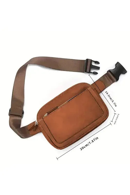 White Leather Color-block Zipped Removable Clip Crossbody Bag - Fashionfitz
