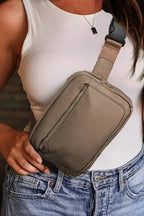 White Leather Color-block Zipped Removable Clip Crossbody Bag - Fashionfitz