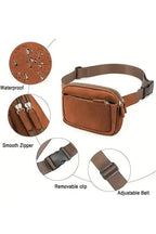 White Leather Color-block Zipped Removable Clip Crossbody Bag - Fashionfitz