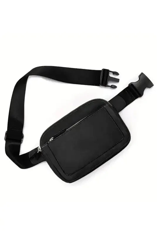 White Leather Color-block Zipped Removable Clip Crossbody Bag - Fashionfitz