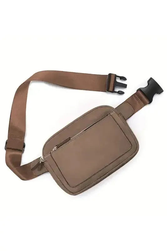 White Leather Color-block Zipped Removable Clip Crossbody Bag - Fashionfitz