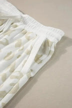 White Leopard Pullover and Drawstring Pants Lounge Set - Fashionfitz