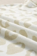 White Leopard Pullover and Drawstring Pants Lounge Set - Fashionfitz