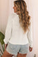 White long sleeve cutout shoulder relaxed sweater - sweaters & cardigans