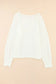 White long sleeve cutout shoulder relaxed sweater - sweaters & cardigans