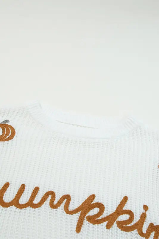 White merry & bright round neck casual sweater - sweaters cardigans