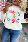 White merry & bright round neck casual sweater - sweaters cardigans