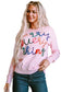 White merry & bright round neck casual sweater - sweaters cardigans