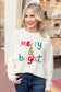 White merry & bright round neck casual sweater - sweaters cardigans