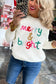 White merry & bright round neck casual sweater - sweaters cardigans