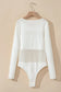 White mesh patchwork bodysuit by fashionfitz