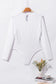 White mesh splicing back cutout long sleeve bodysuit - tops