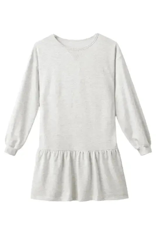 White Mini Dress - Puff Sleeve Ruffle Hem - Fashionfitz
