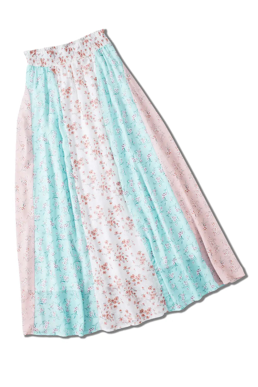 White multi floral print maxi skirt - skirts