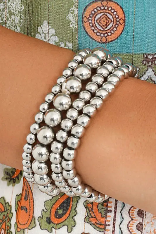 White multi layered beaded bracelet