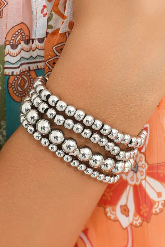 White multi layered beaded bracelet