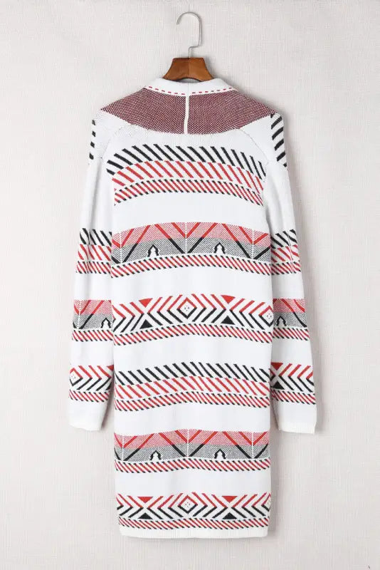 White open front draped geometric cardigan - sweaters & cardigans