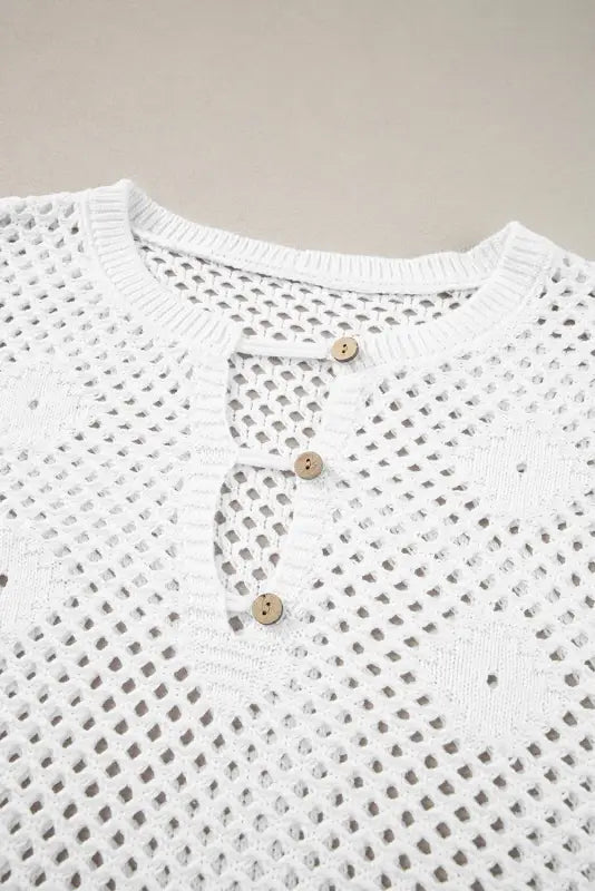 White open knit sweater | fashionfitz