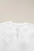 White Open Knit Sweater - Fashionfitz