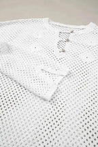 White Open Knit Sweater - Fashionfitz