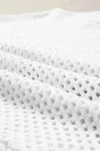 White Open Knit Sweater - Fashionfitz