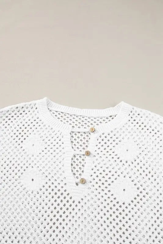 White open knit sweater | fashionfitz