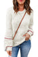 White pilling detail patterned sleeve sweater - tops