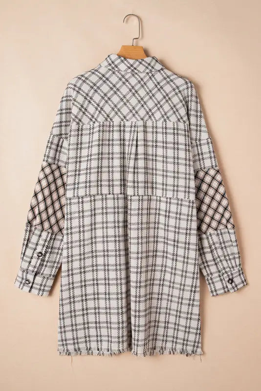 White plaid chic tunic dress