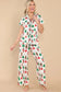 White Printed Christmas Pattern Buttoned Two Piece Sleepwear - Fashionfitz