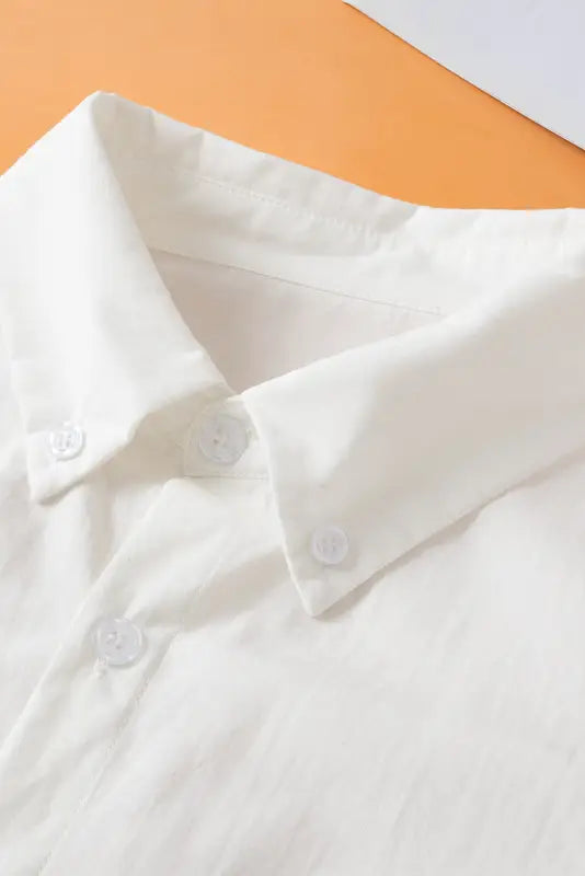 White puff short sleeve shirt - shirts