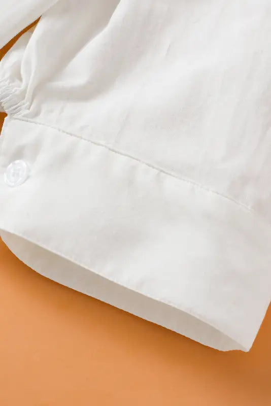 White puff short sleeve shirt - shirts