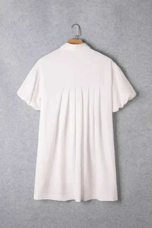 White Puff Sleeve Mini Dress - Fashionfitz