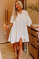 White Puff Sleeve Mini Dress - Fashionfitz