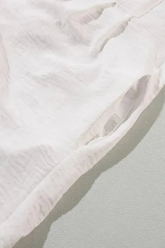 White Puff Sleeve Mini Dress - Fashionfitz