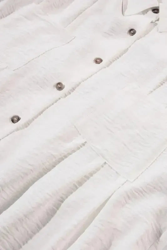 White Puff Sleeve Mini Dress - Fashionfitz