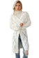 White rhombus hollowed knit open front cardigan - sweaters & cardigans