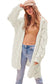 White rhombus hollowed knit open front cardigan - sweaters & cardigans