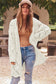 White rhombus hollowed knit open front cardigan - sweaters & cardigans