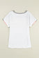 White ribbed color block patchwork t-shirt - tops